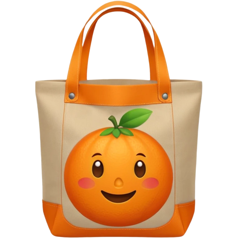 Reusable orange Tote Bag emoji