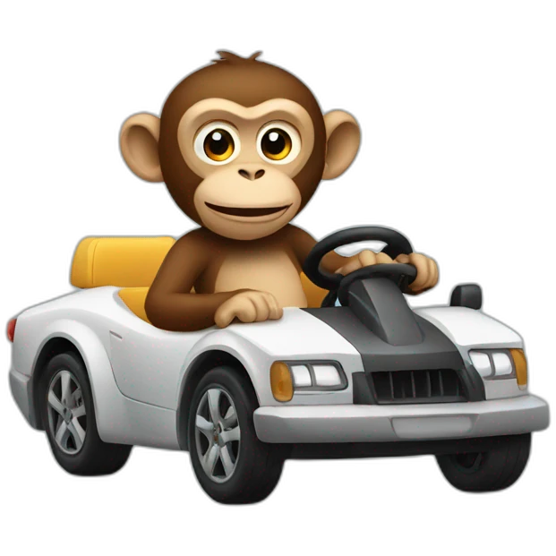 Monkey driving emoji