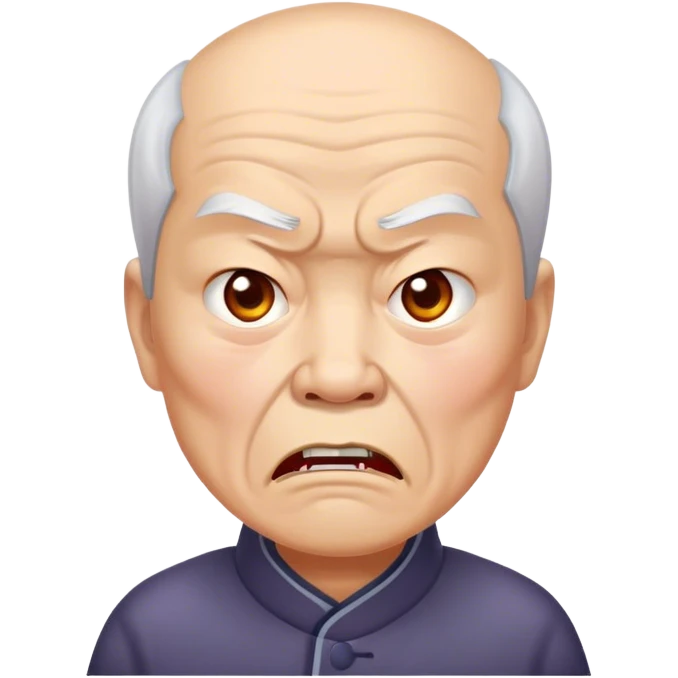 Old Chinese man angry emoji