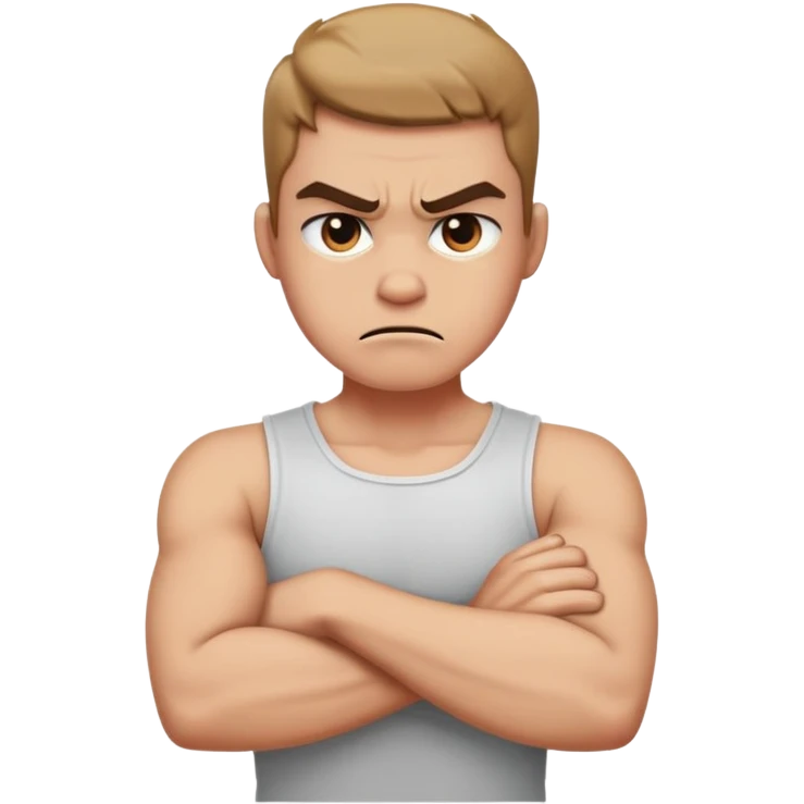 Arms crossed holding neck angry  emoji