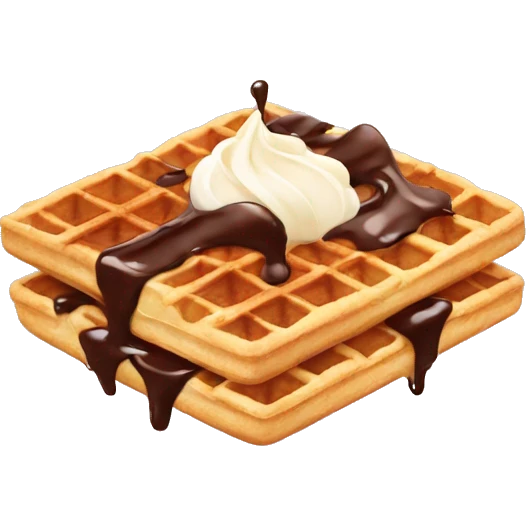 Waffle with chocolate and cream emoji