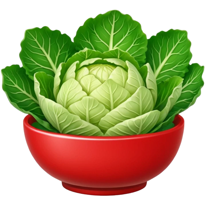 napa cabbage in a bowl vivid bright red color emoji