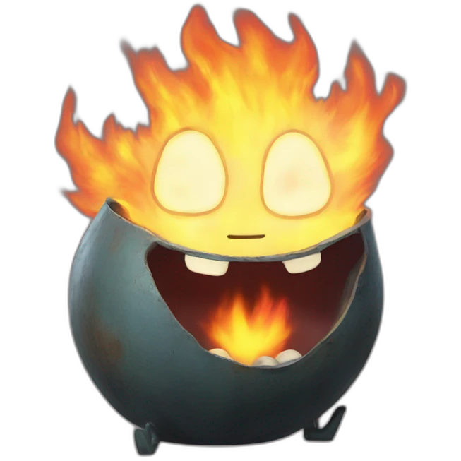calcifer from howl's moving castle smiling emoji