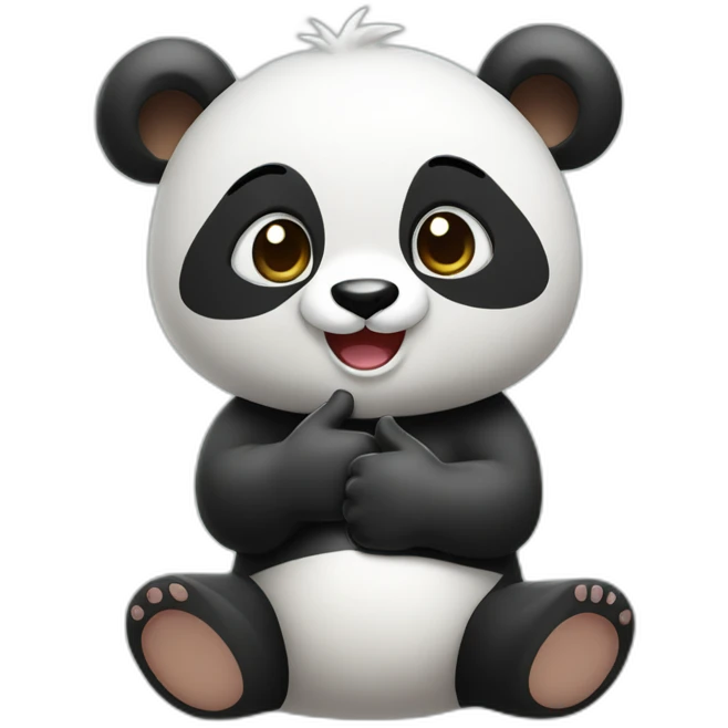 cute panda thumbs up emoji