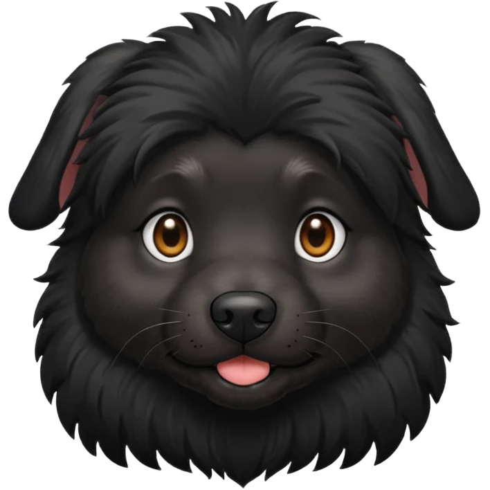 black dog cute fluffy emoji