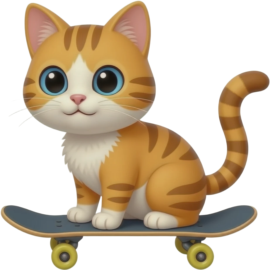 Make a cat riding a skate board emoji