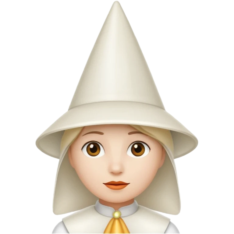 que sea blanco y con gorro tipo cono emoji