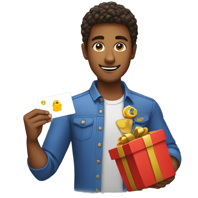 jeet holding google gift card emoji
