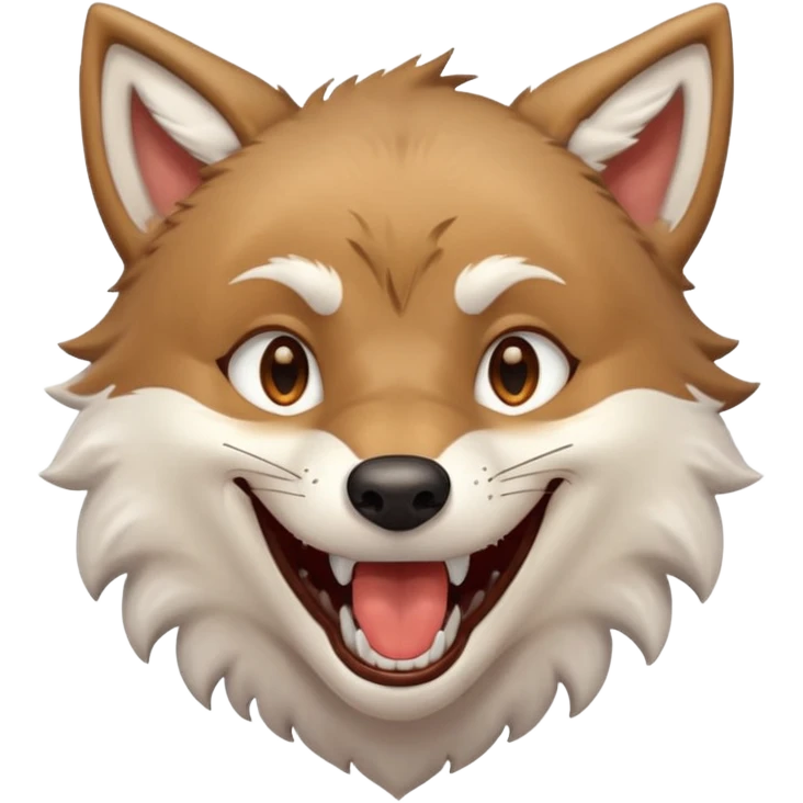 a wolf crying of laugh emoji