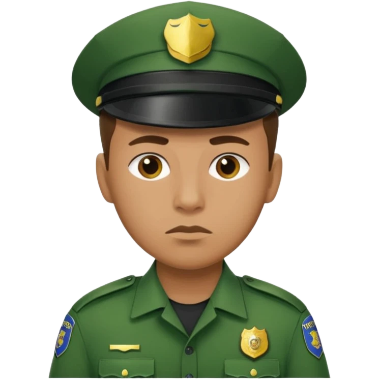 green uniform police without cap emoji