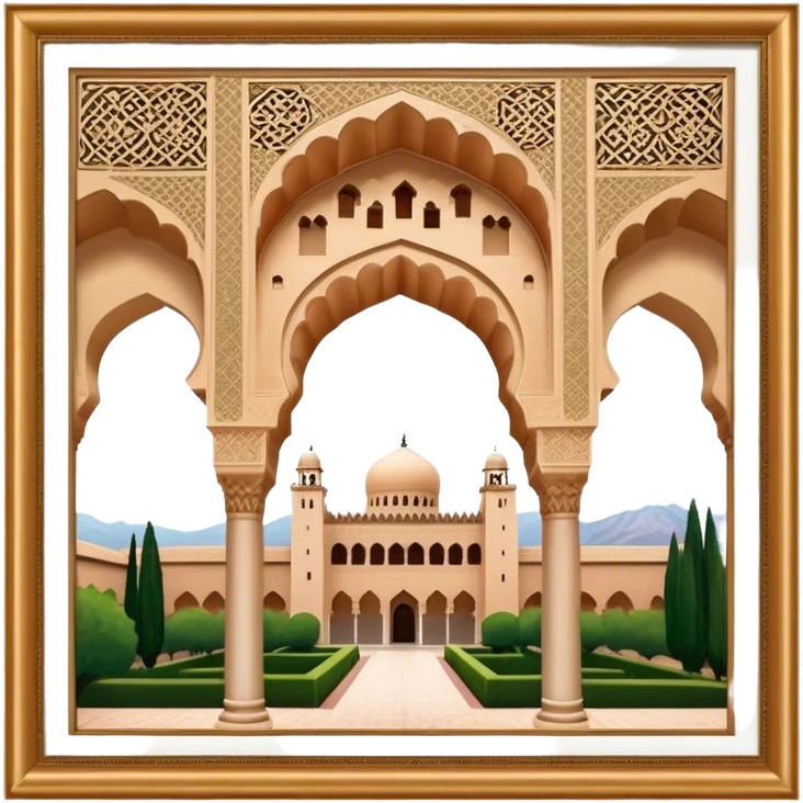 Alhambra Landmark Emoji – Highlighting its Moorish architecture and distinctive arches. emoji