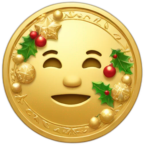 Christmas Decorated Gold Coin emoji