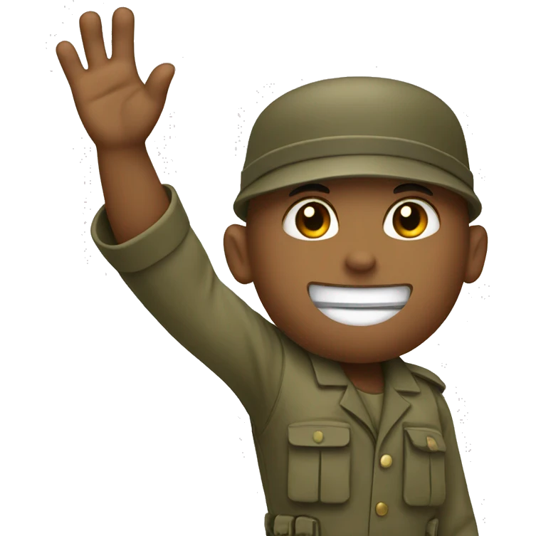 soldier raising hand emoji
