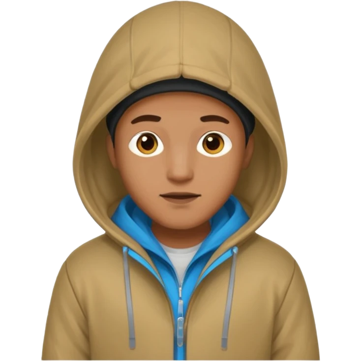 Hombre con capucha abrigada emoji