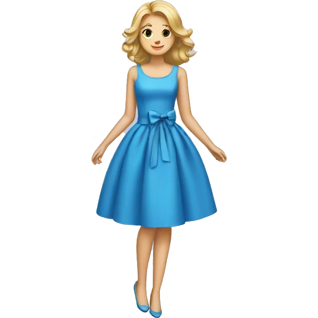 blue dress with bows emoji