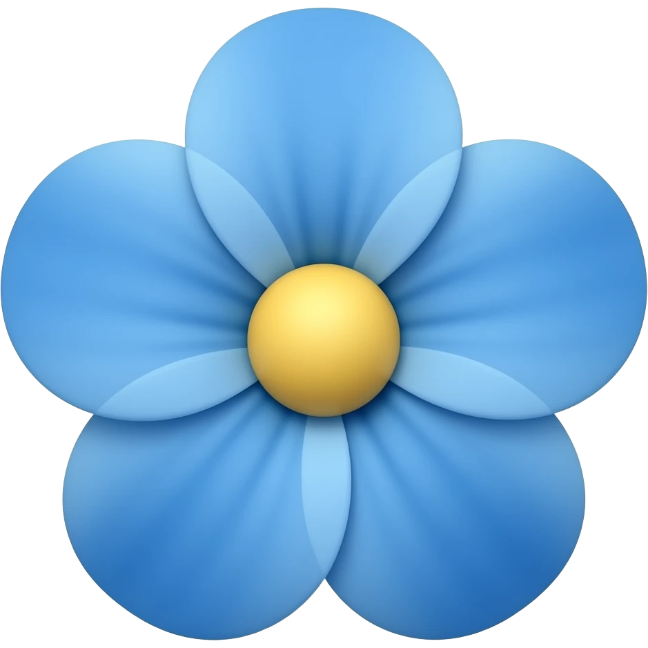 🌸 mavi çiçek emojisine dönüştür emoji