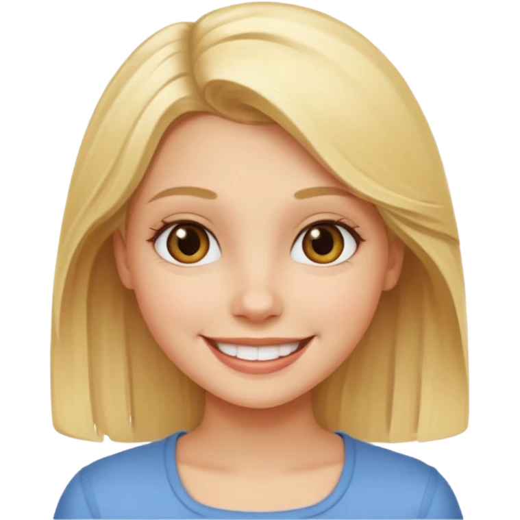 smiling blonde girl portrait emoji