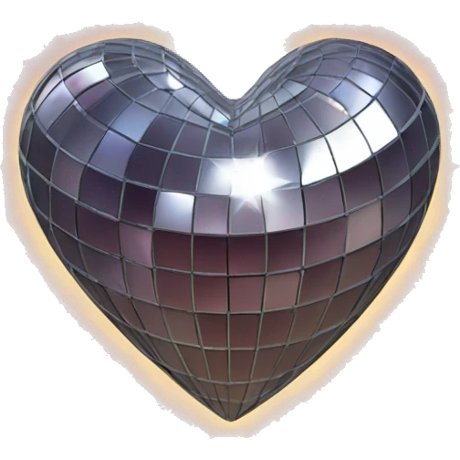 Heart shaped disco ball emoji