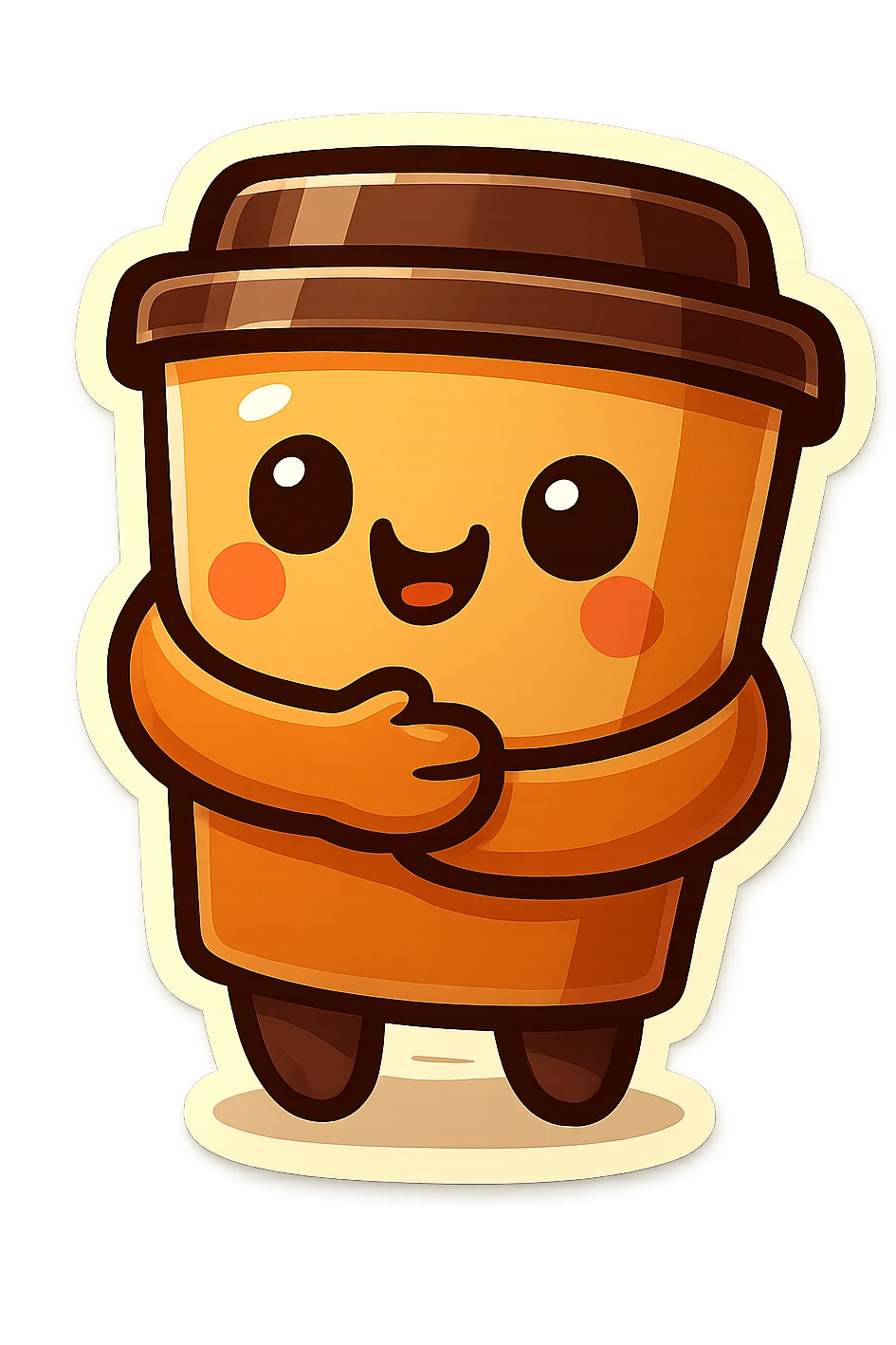 Tall coffee cup, compassion, hug emoji