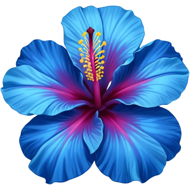 Blue hibiscus emoji
