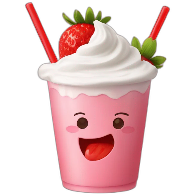 strawberry yougurt - only yougurt and strawberry emoji