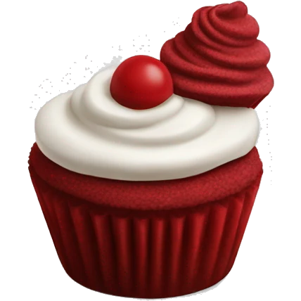 red velvet cupcakes on a plate emoji