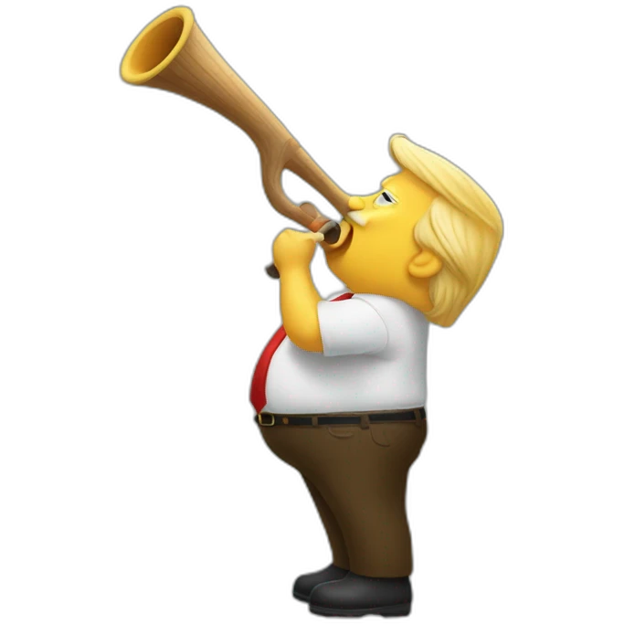Trump playing alphorn emoji
