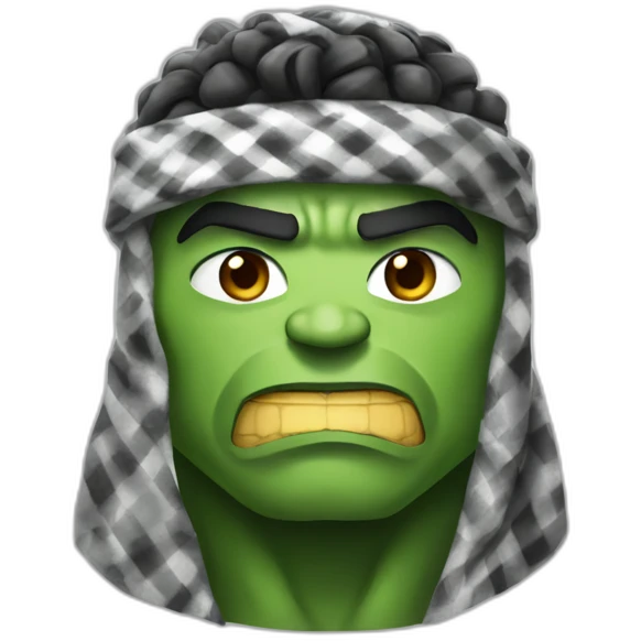 hulk wearing keffiyeh emoji