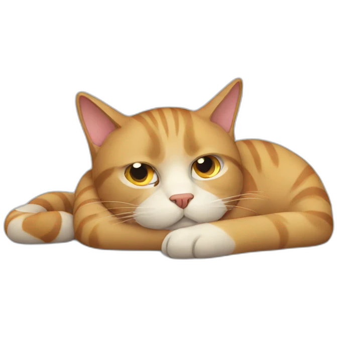 cat tired emoji