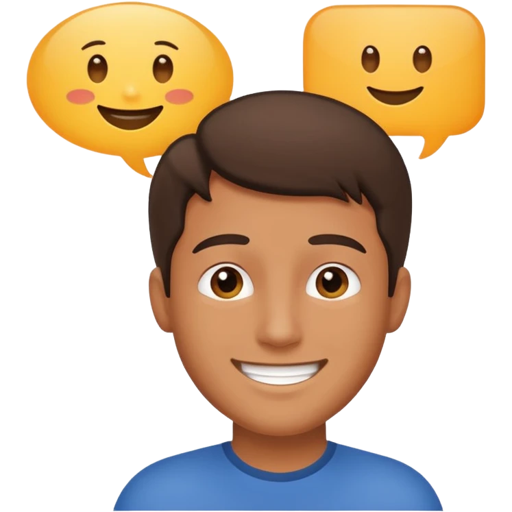 talking MAN with speech bubble emoji