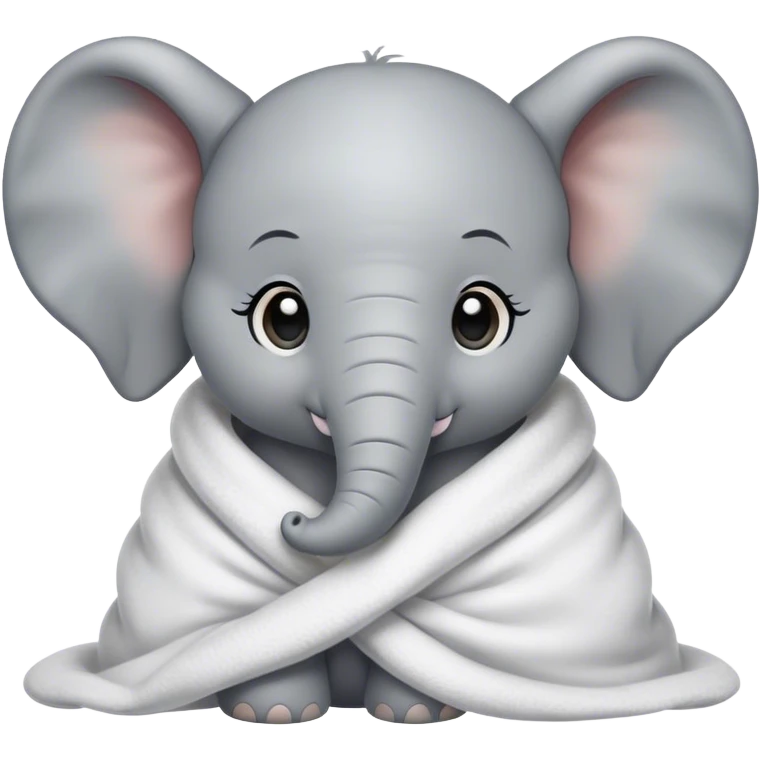 Baby elephant cozy in blanket emoji