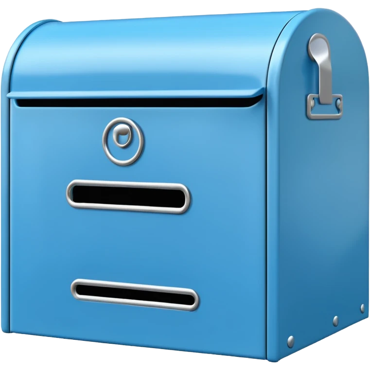 sky blue letter box, front viewsky, with no stain emoji