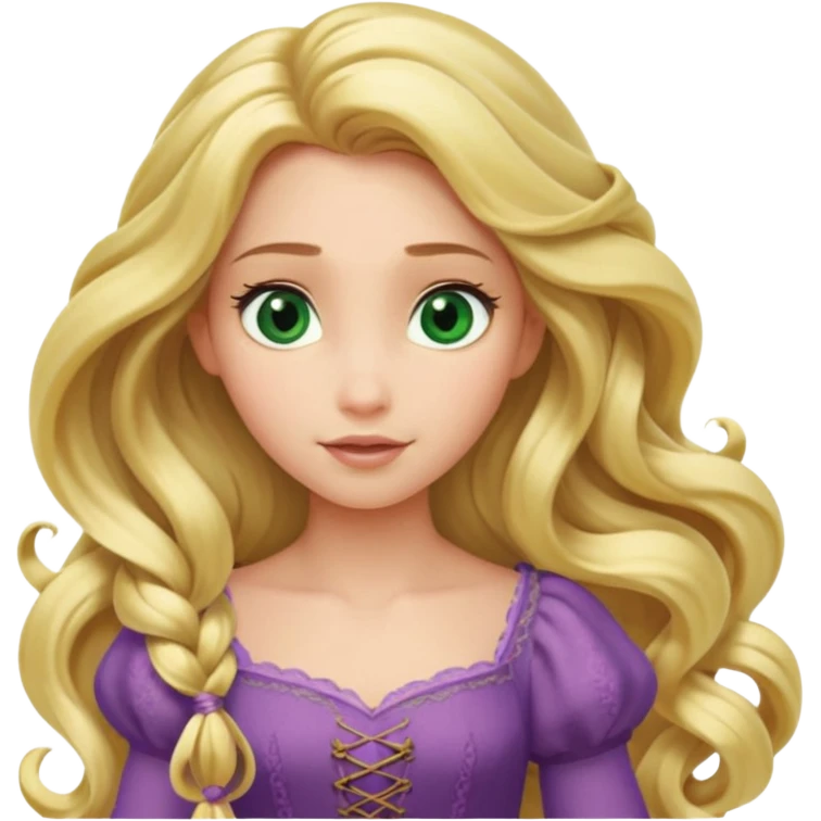 tangled disney rapunzel fair skin green eyes blonde hair  emoji