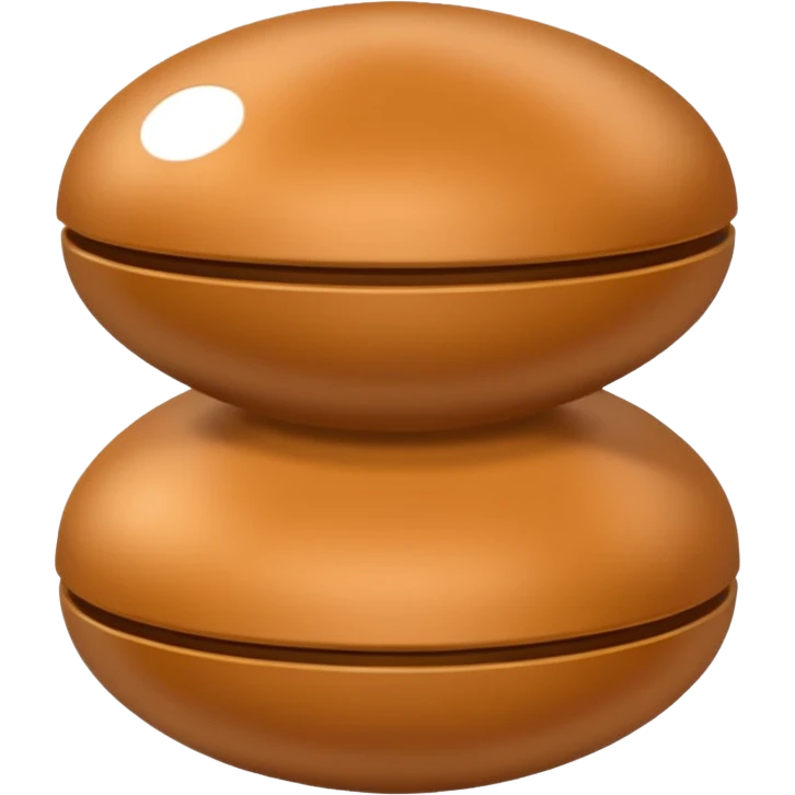 A tan block stacked on two balls emoji