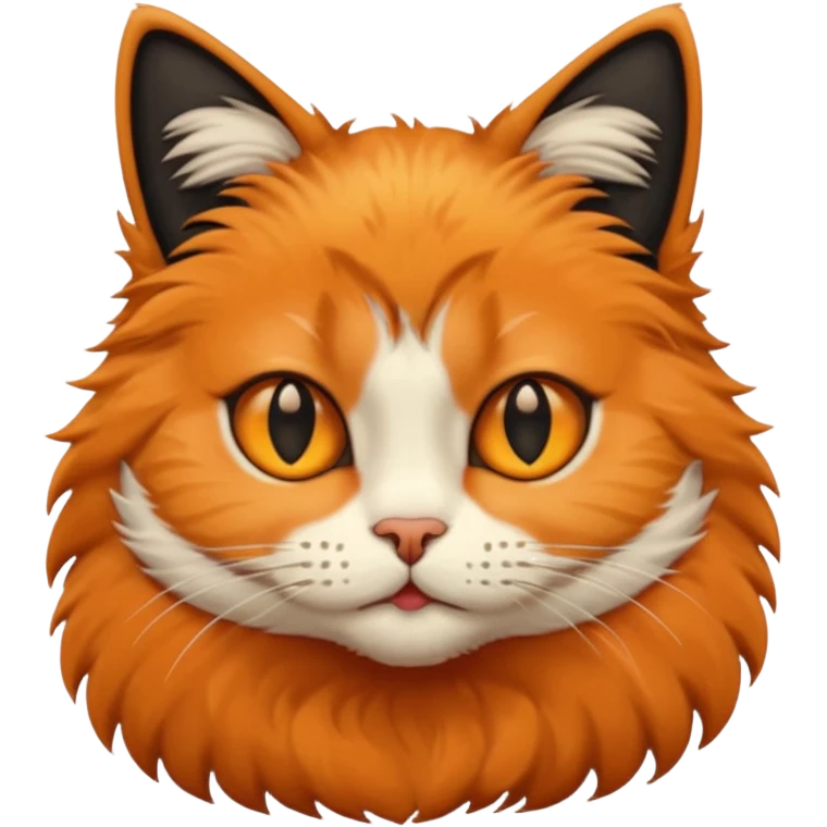 A cat with half its face orange colour and the other half black colour emoji