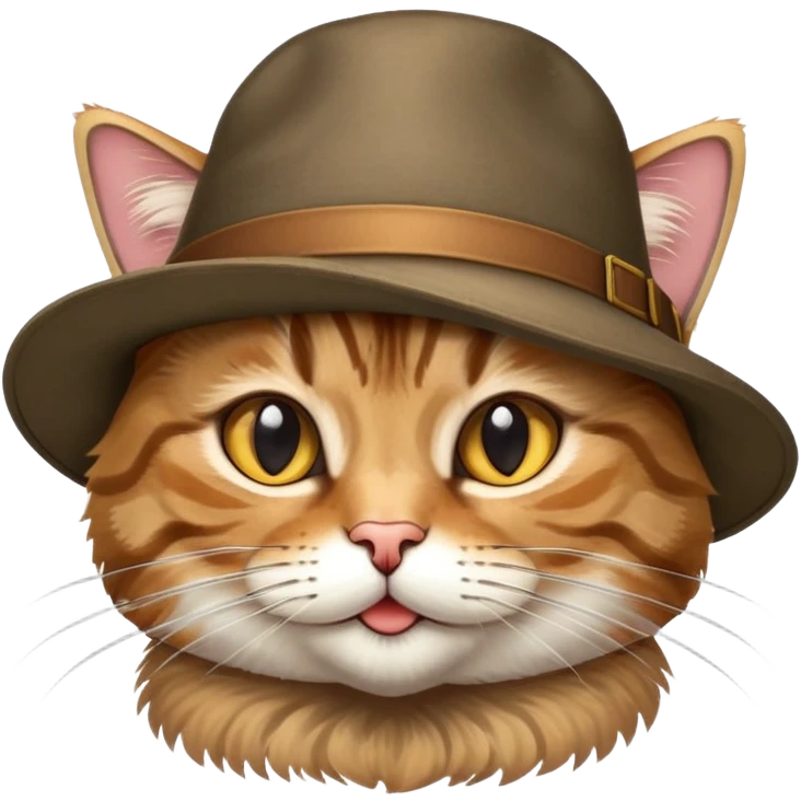 Tabby cat with a hat emoji