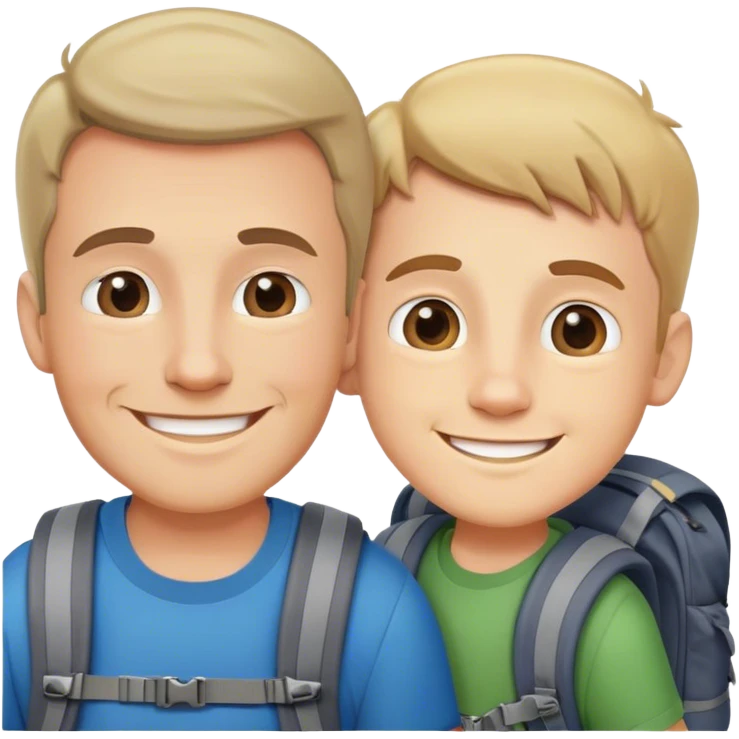 Father and son backpack buddies emoji
