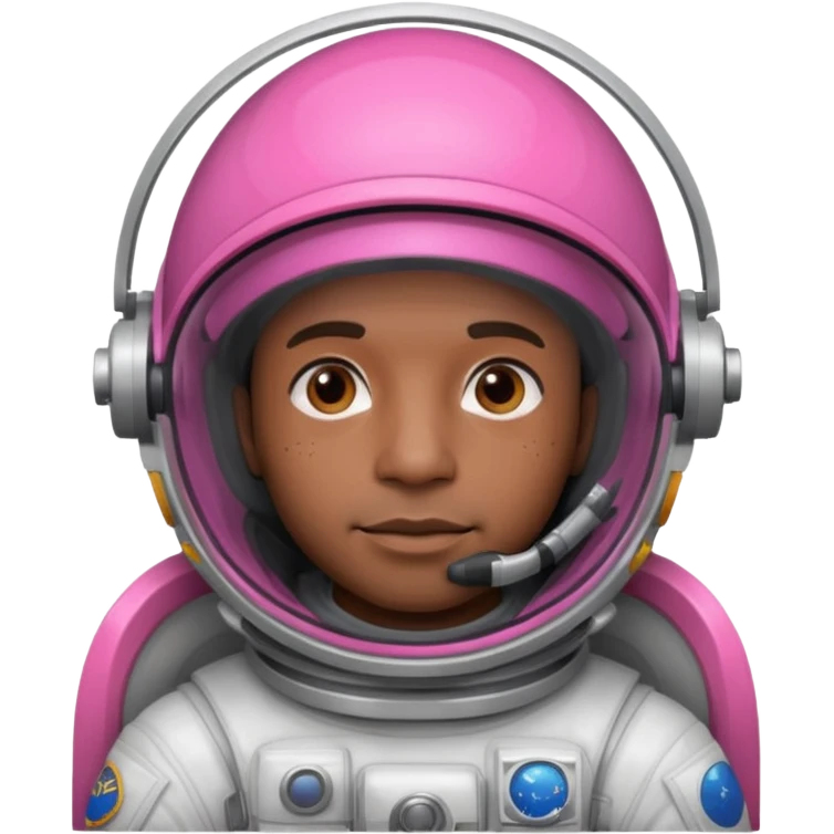  black man Astronaut with Pink Visors emoji