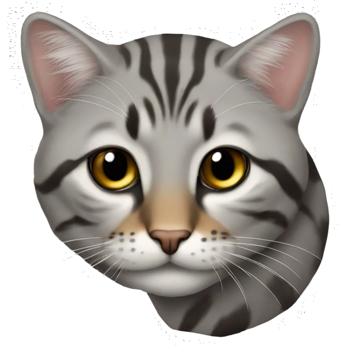 Серый кот пьет кофе  emoji