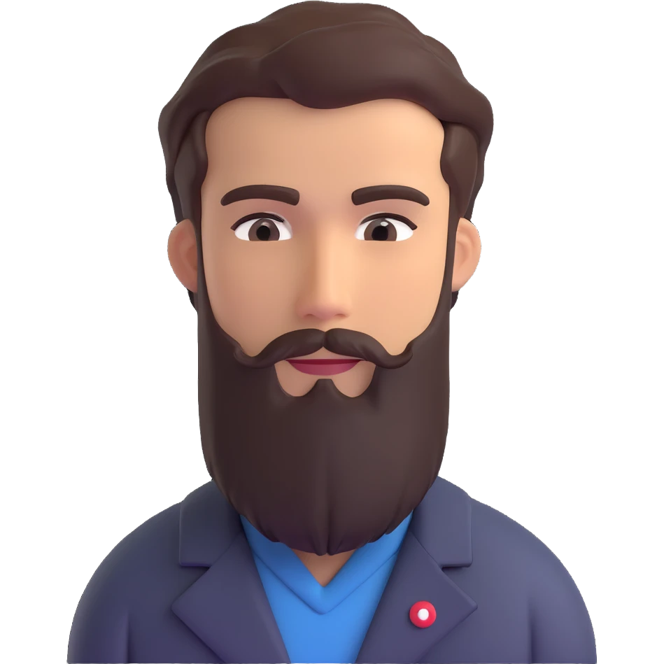 young geoscientist with a beard emoji