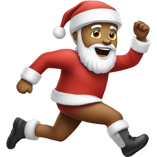 white Santa running emoji