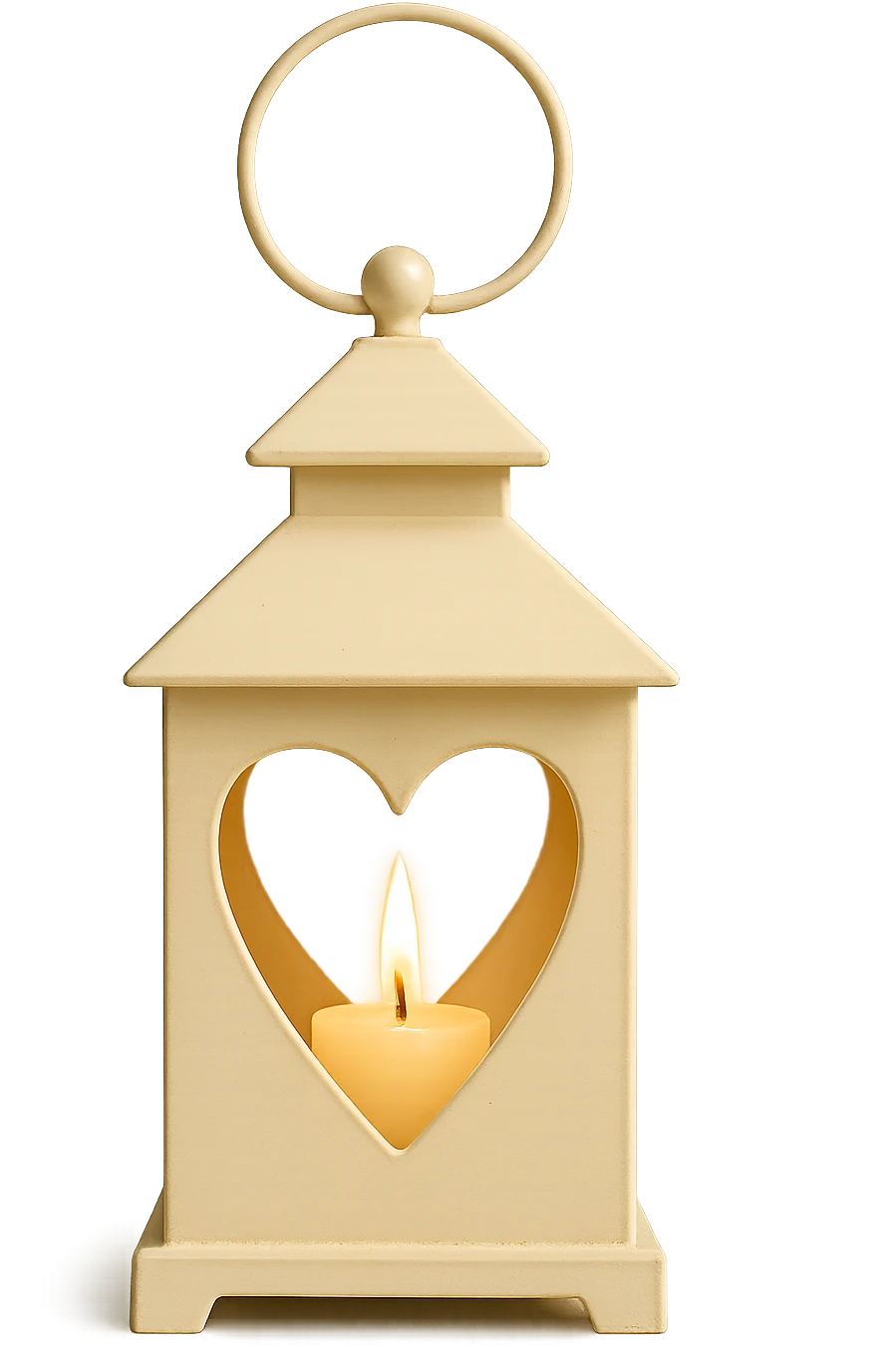 romantic lantern with a heart cutout, no background emoji