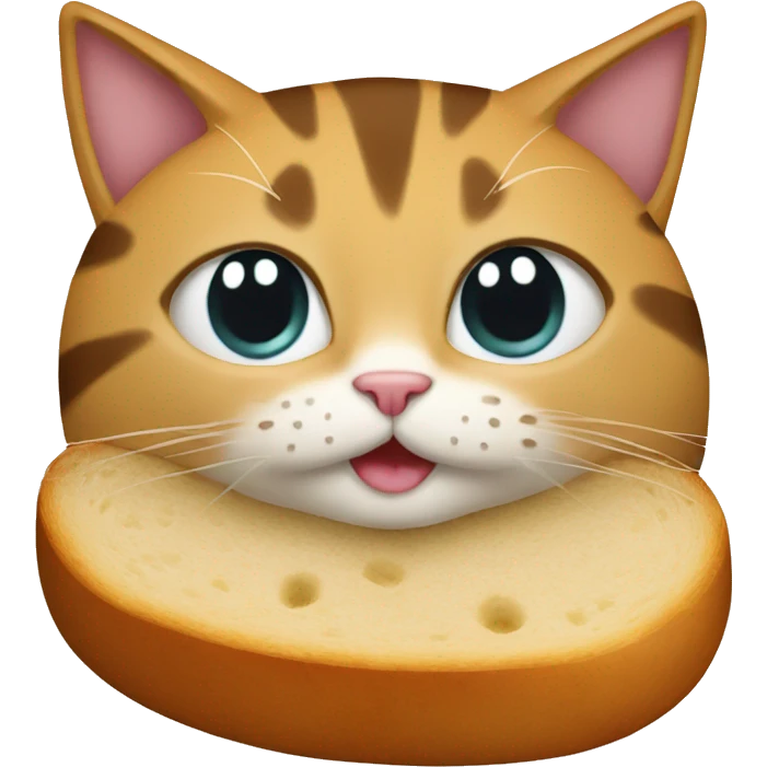 bread on top of a cat emoji