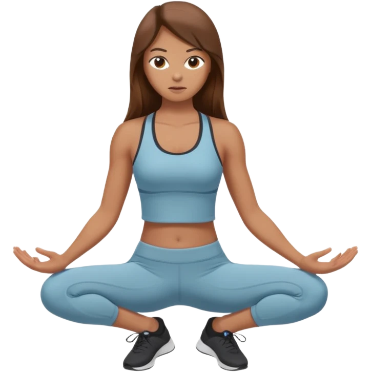 Pilates girl tan skin and brown long hair  emoji