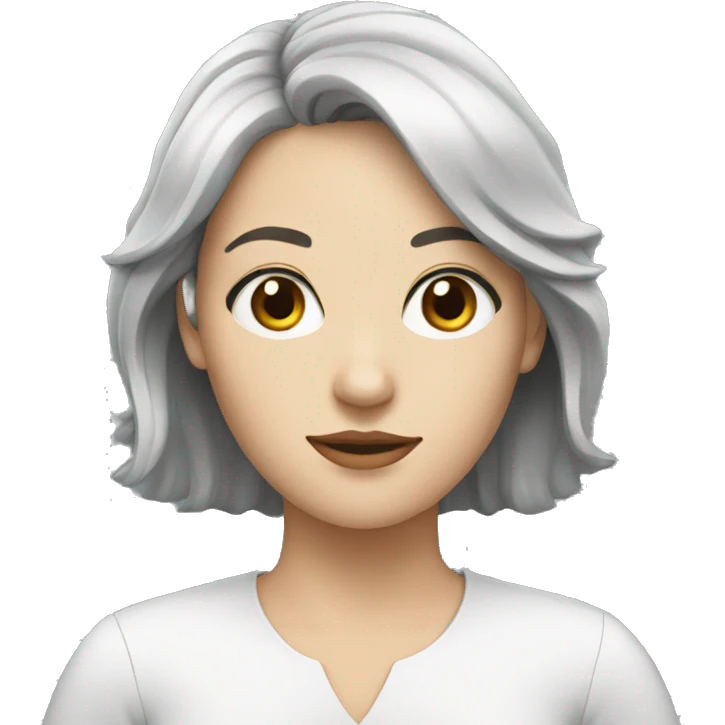 white woman with black hair and with documents emoji