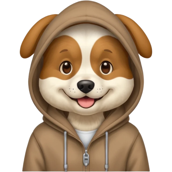 dog wearing a hoodie emoji