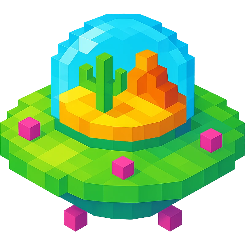 UFO plate with a desert landscape emoji