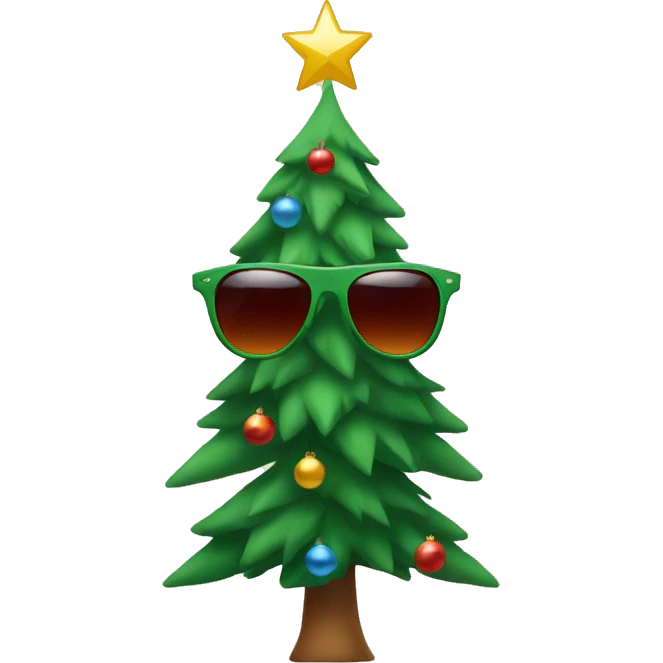 Christmas tree with sunglasses  emoji