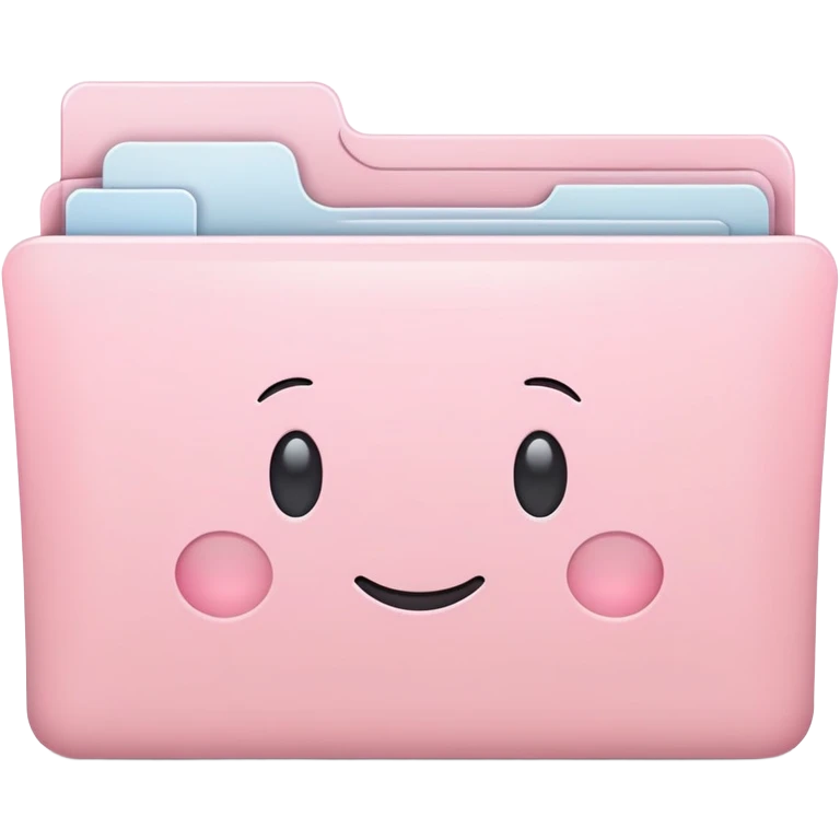 Mac folder icon in very light pastel baby pink color, soft pale pink emoji
