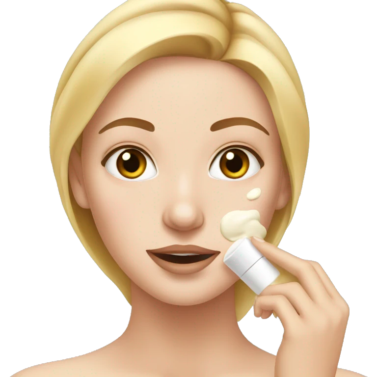 white girl applying cream on face emoji